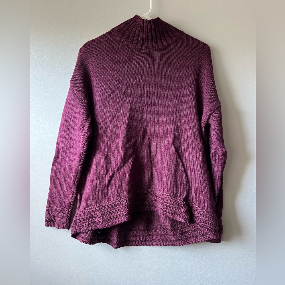 Old Navy Maroon High Low Pullover Sweater